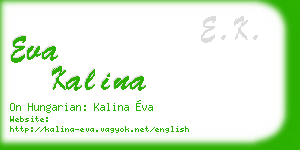 eva kalina business card