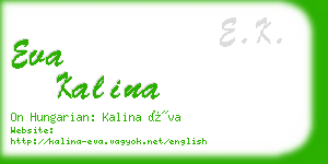 eva kalina business card